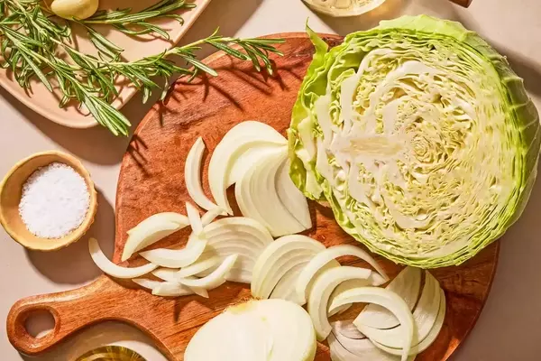 Roasted Cabbage Salad with Rosemary-Garlic Vinaigrette