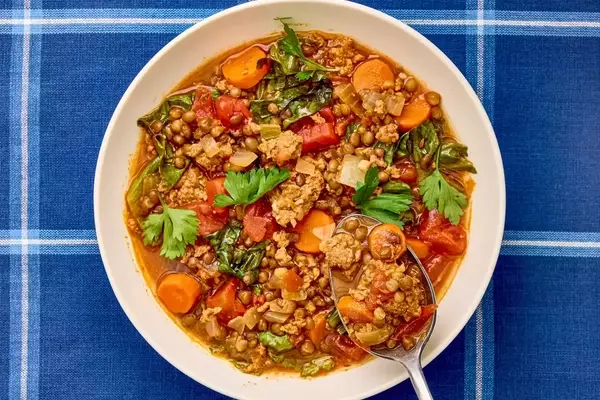 Quick & Easy Chorizo and Lentil Stew with Bitter Greens