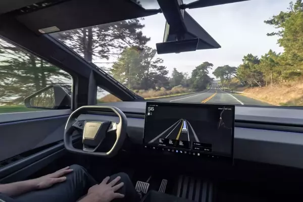 Tesla Cybertruck's Full Self-Driving System Misinterprets Road Markings at High Speeds