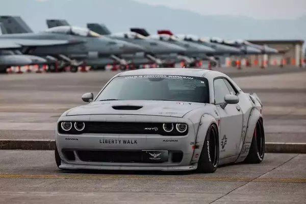 Liberty Walk Transforms Dodge Challenger with Fighter Jet Livery