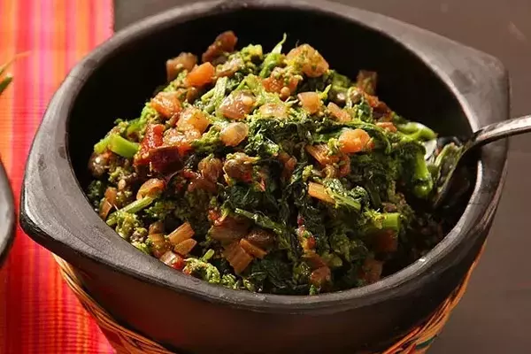 A Taste of Sicily: Sweet and Sour Broccoli Rabe with Eggplant Caponata