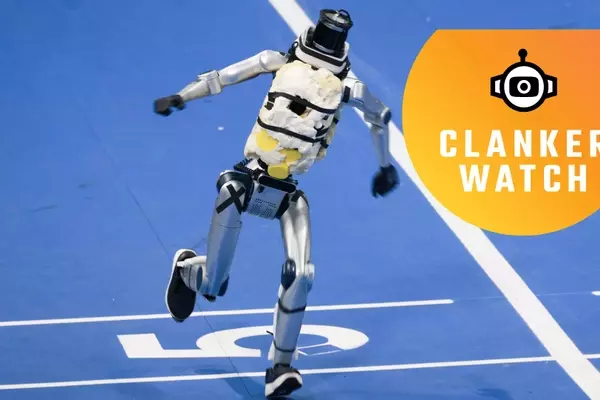 Robot Runner Suffers Spectacular Malfunction at Humanoid Robot Games
